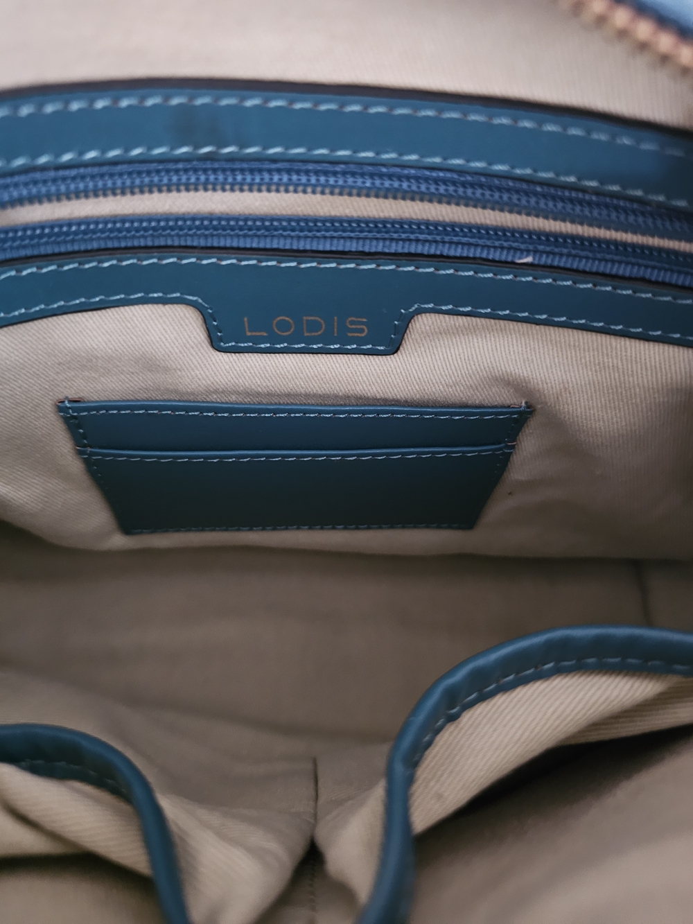 Lodis Teal & Rust Suede Shoulder Bag - Picture 7 of 7